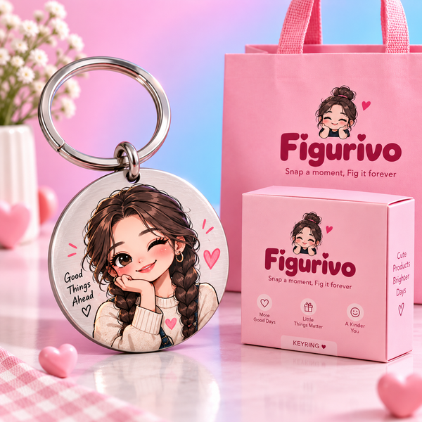AI Photo Metal Keyring